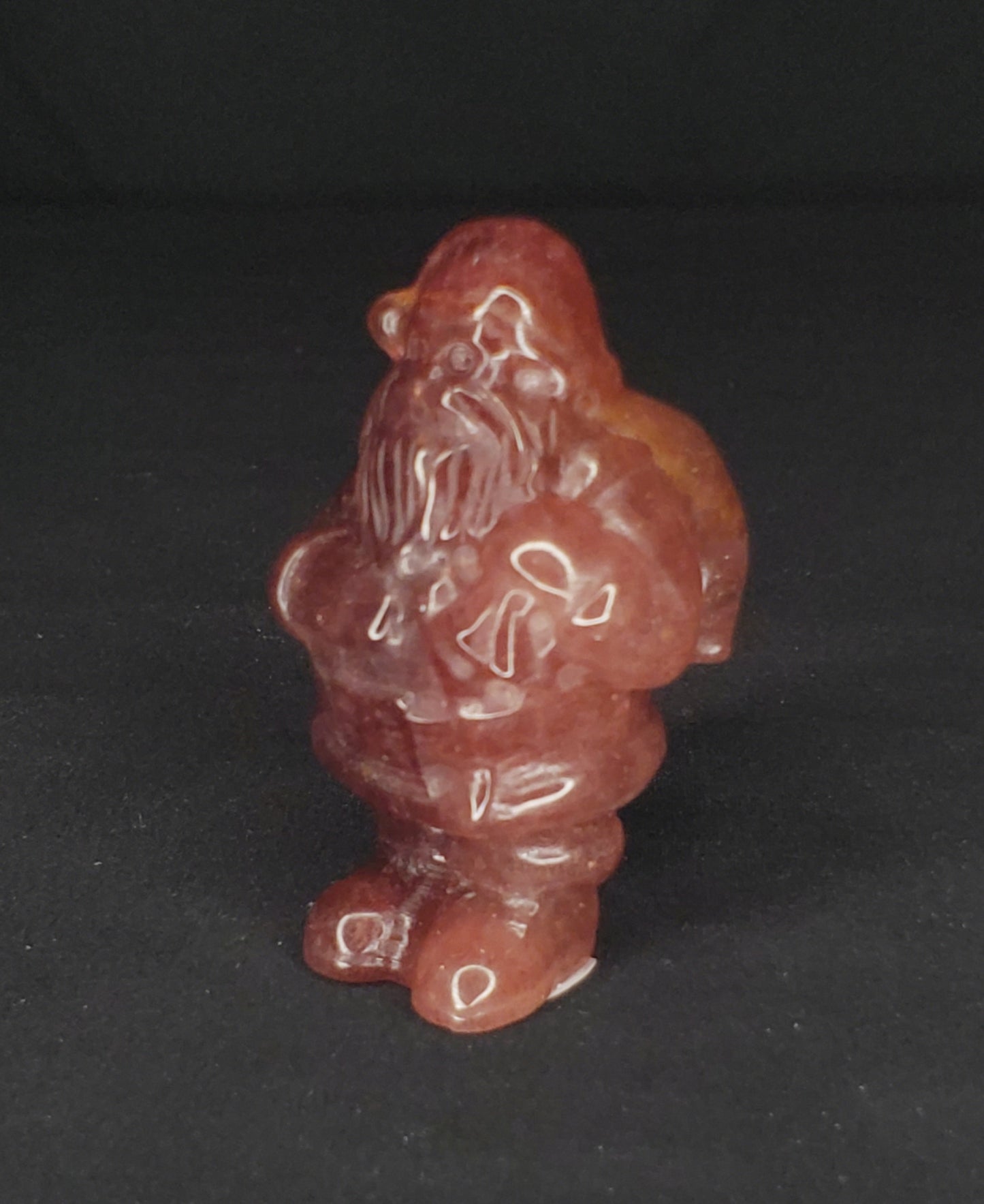 Strawberry Quartz Santa Claus - M Carving