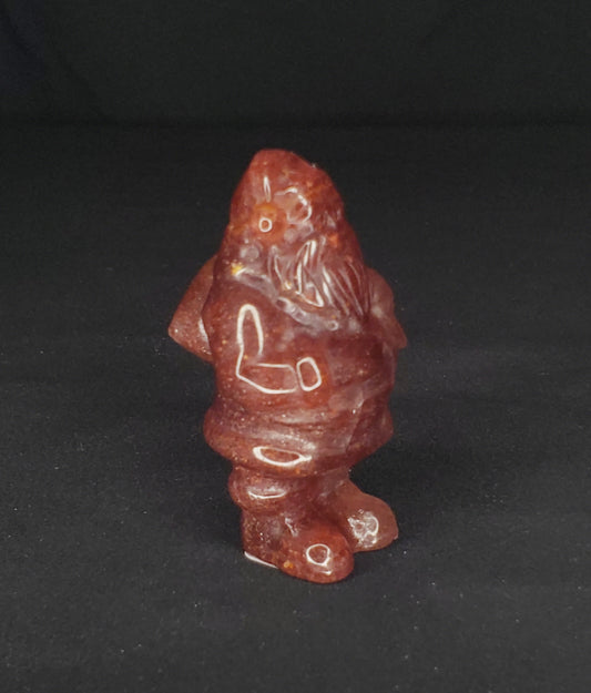 Strawberry Quartz Santa Claus - M Carving