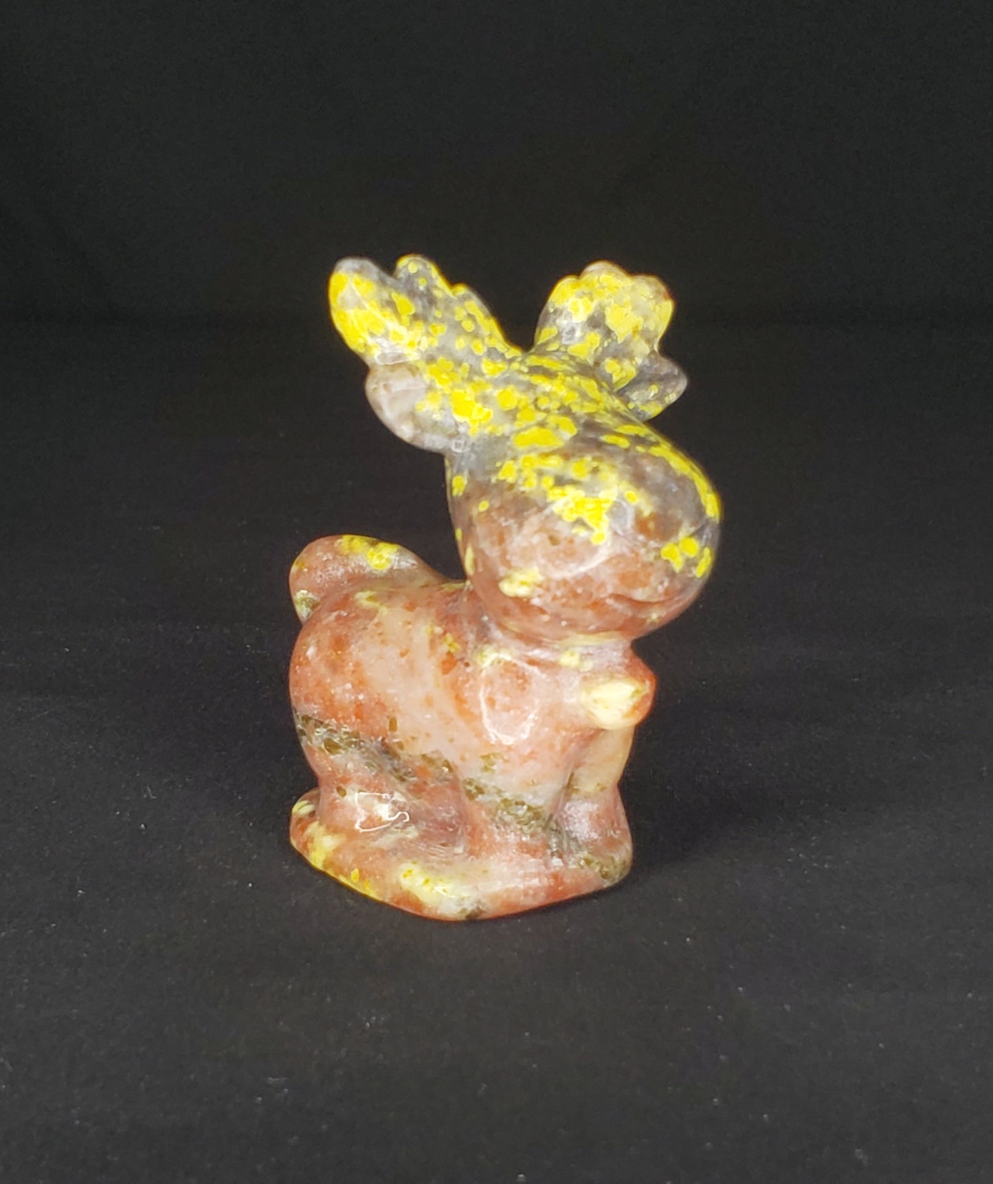 Pink Tourmaline Reindeer Carving