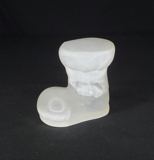 Selenite Boot Carving