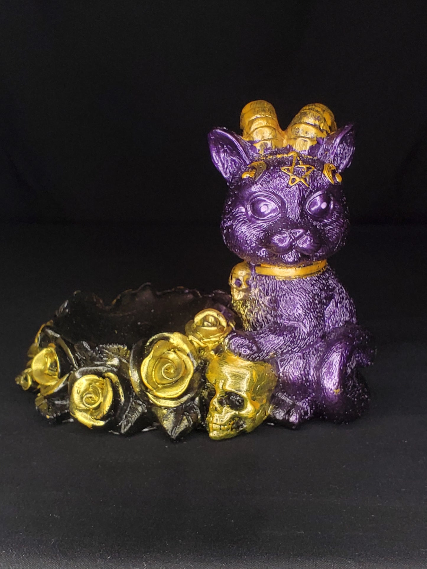 Purple & Gold Cat Sphere Holder #