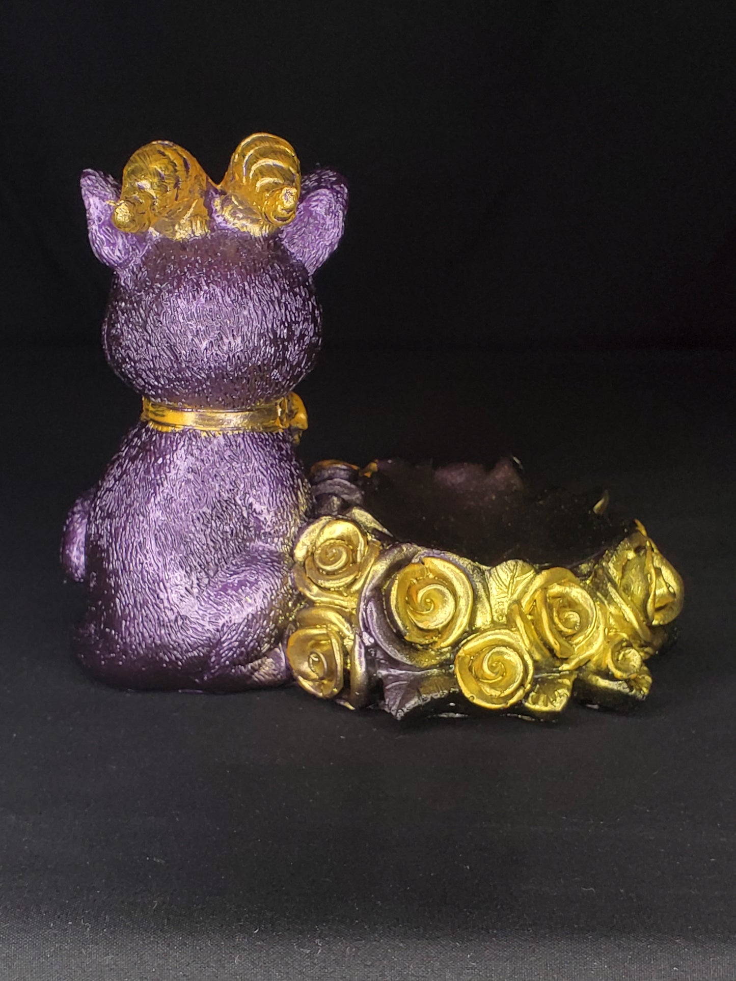 Purple & Gold Cat Sphere Holder #