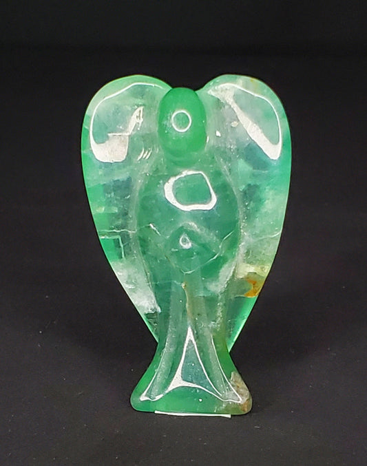 Fluorite Angel Carving - Medium