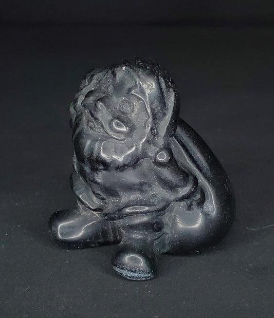 Black Obsidian Santa Claus with Sac
