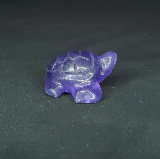 Purple Fluorite Turtle Carving