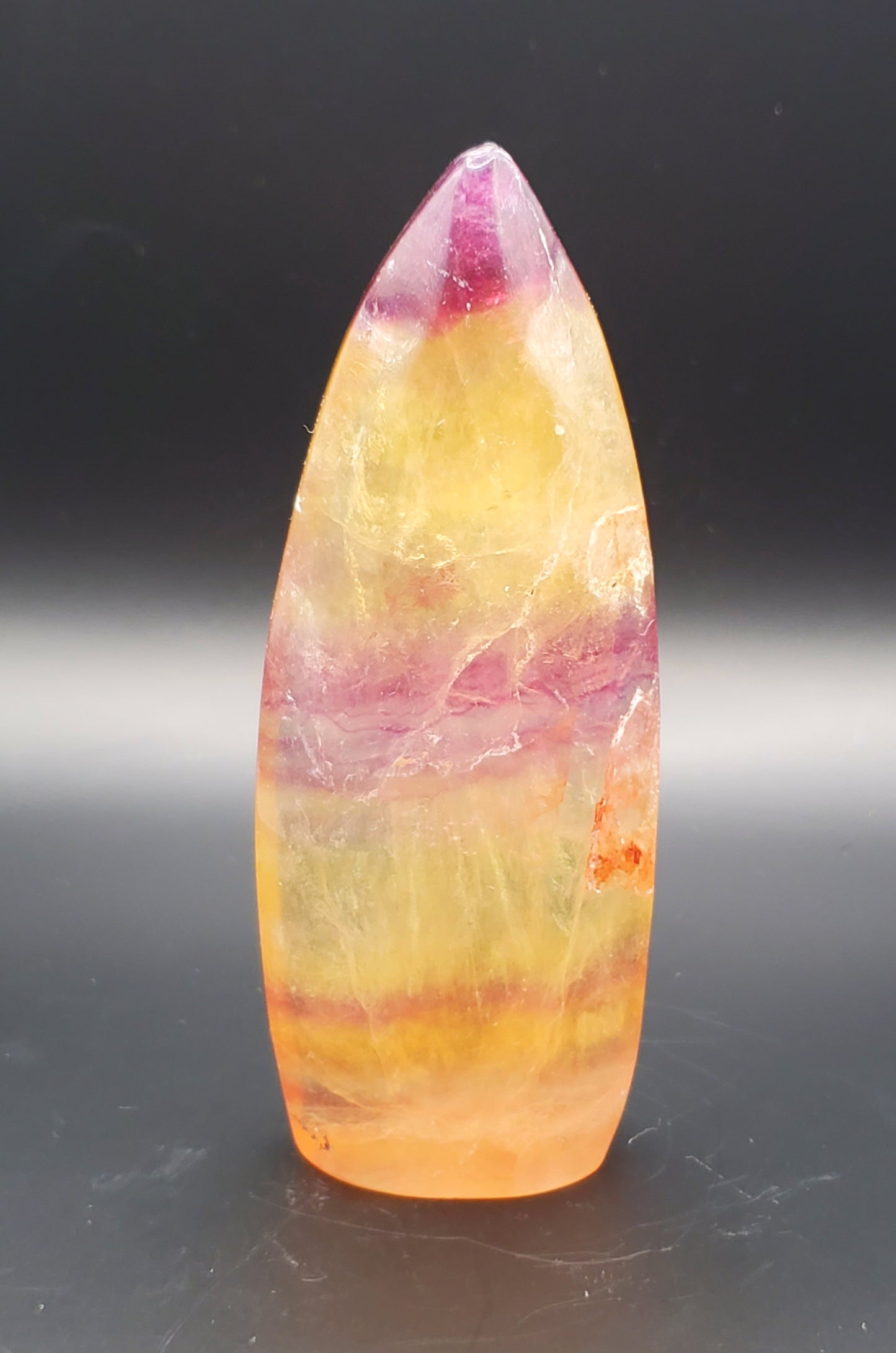 Rainbow Fluorite Flame Carving