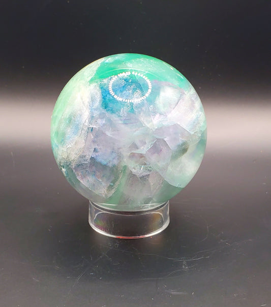 Green Fluorite Sphere with Rainbow