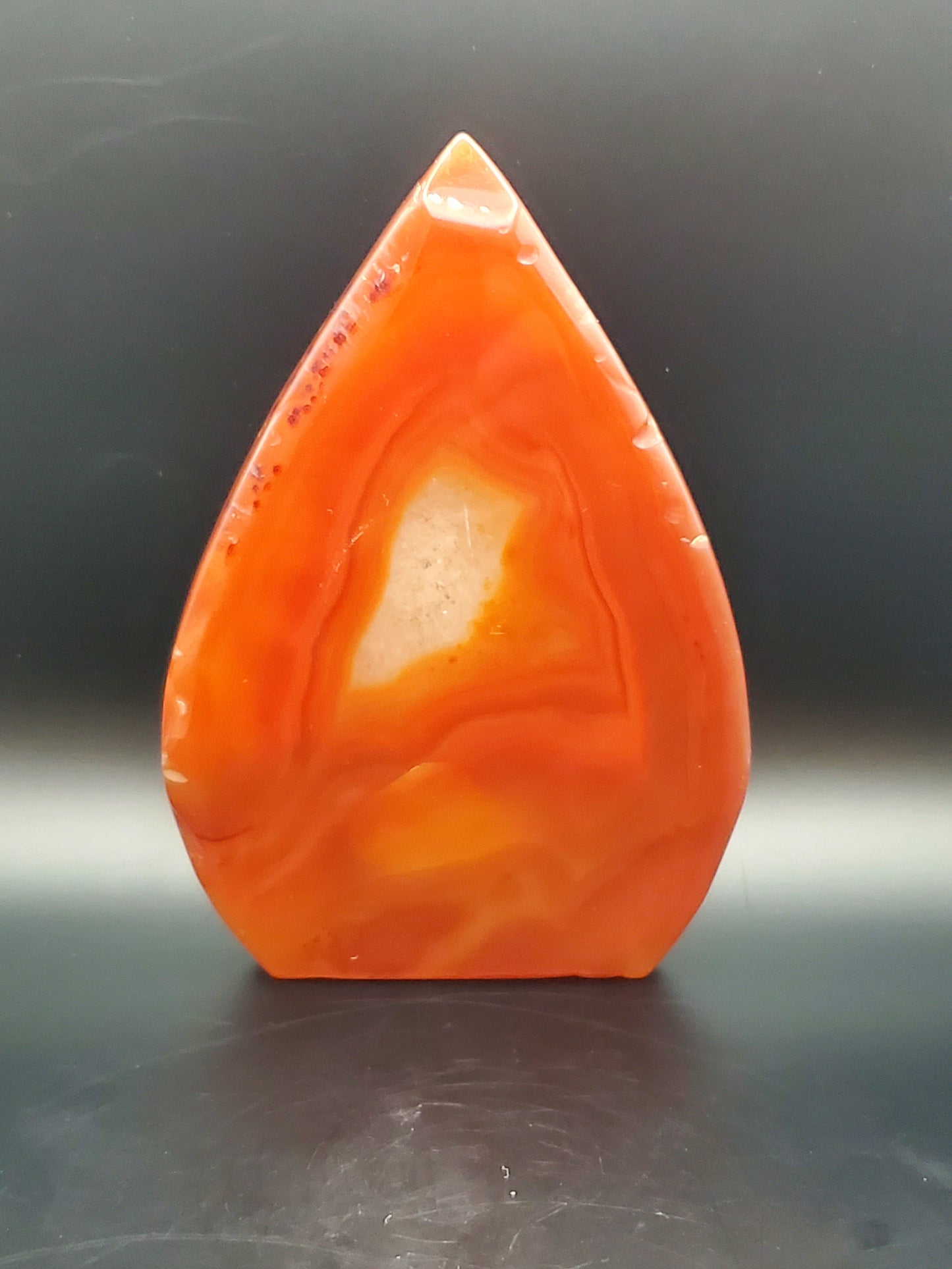 Druzy Carnelian Flame Carving