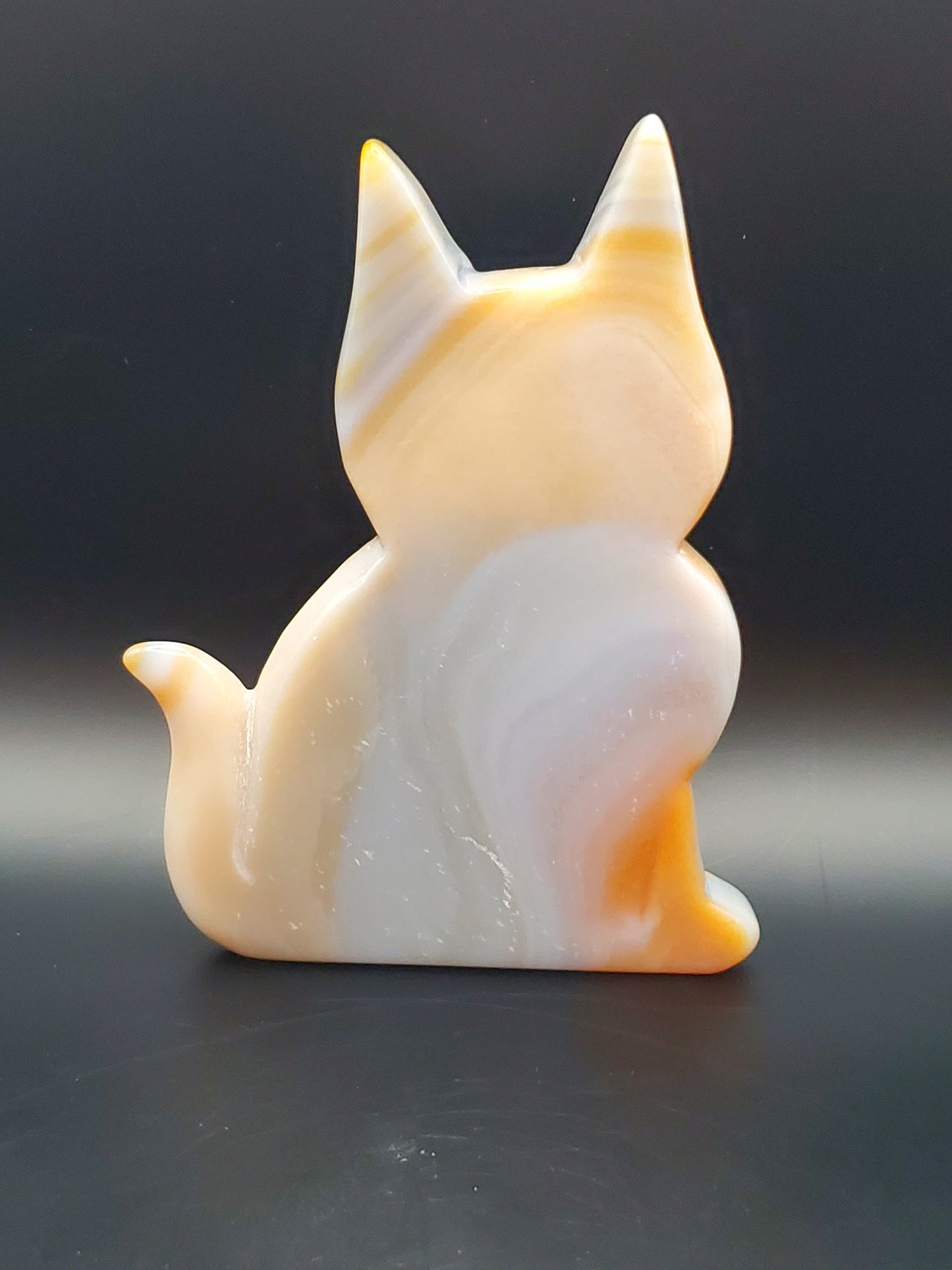 Druzy Agate Cat Carving