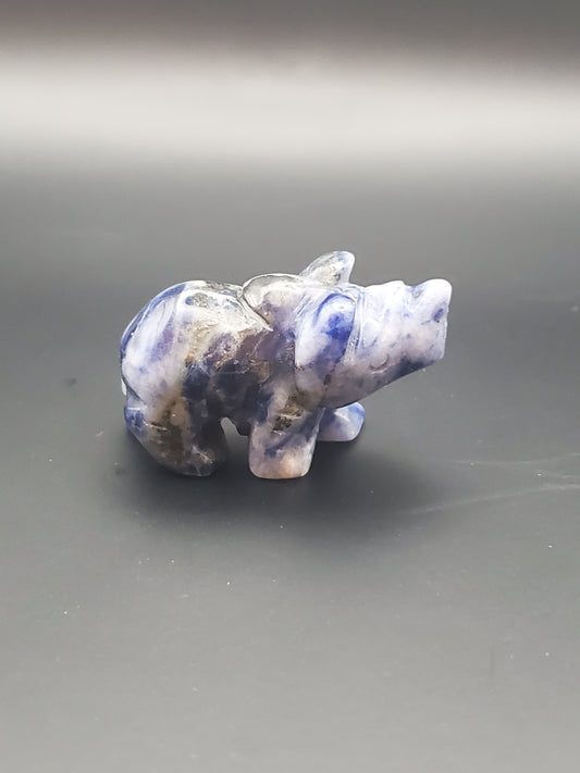 Sodalite Rhino Carving
