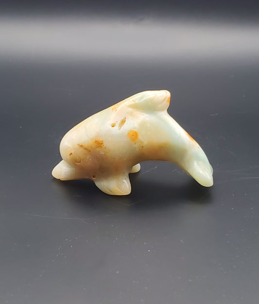 Caribbean Calcite Dolphin Carving