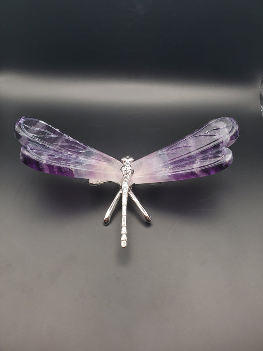Fluorite Dragonfly Carving