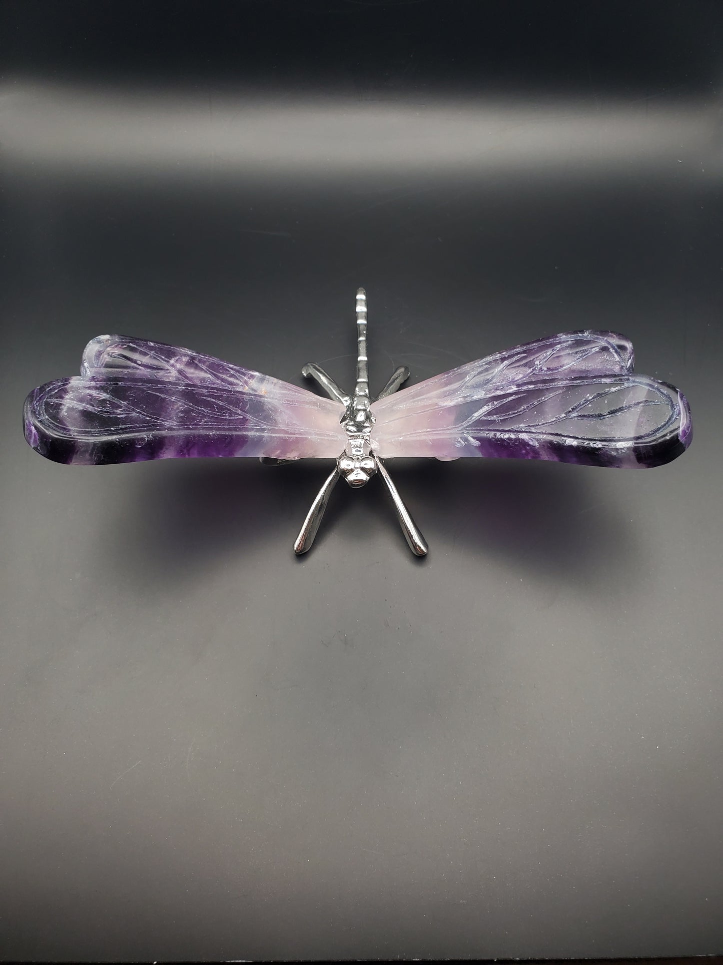 Fluorite Dragonfly Carving