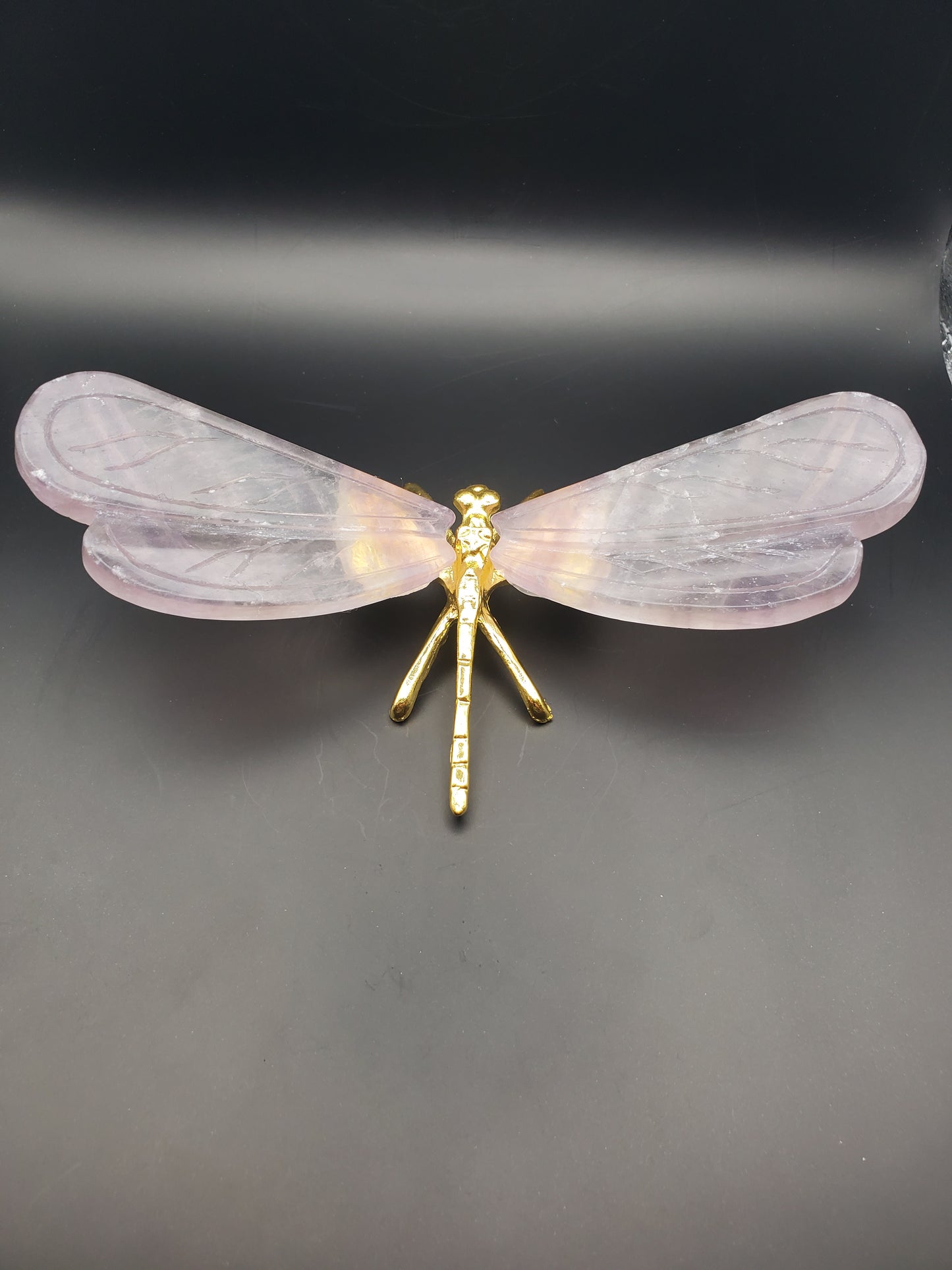 Fluorite Dragonfly Carving