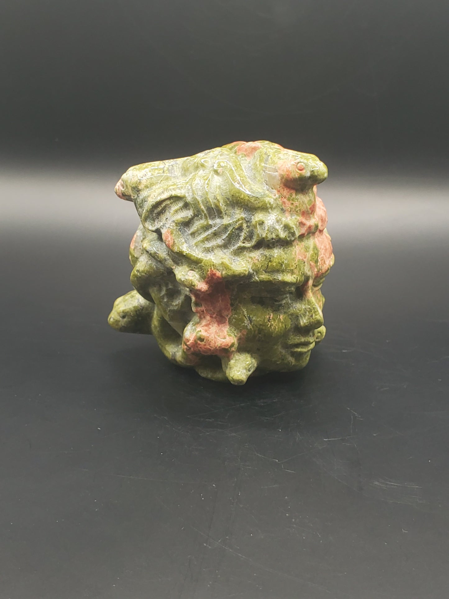 Unakite Medusa Carving