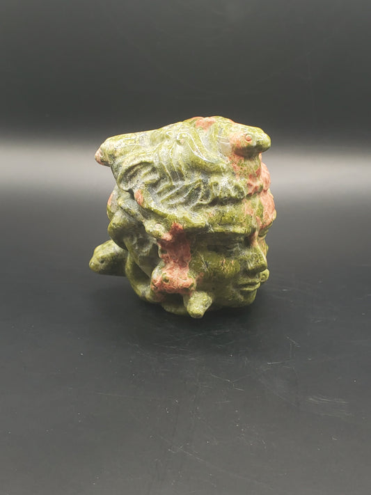 Unakite Medusa Carving