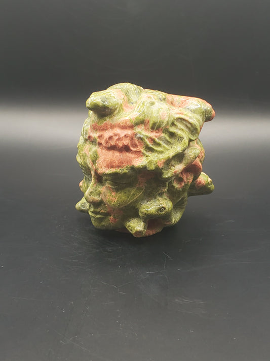 Unakite Medusa Carving