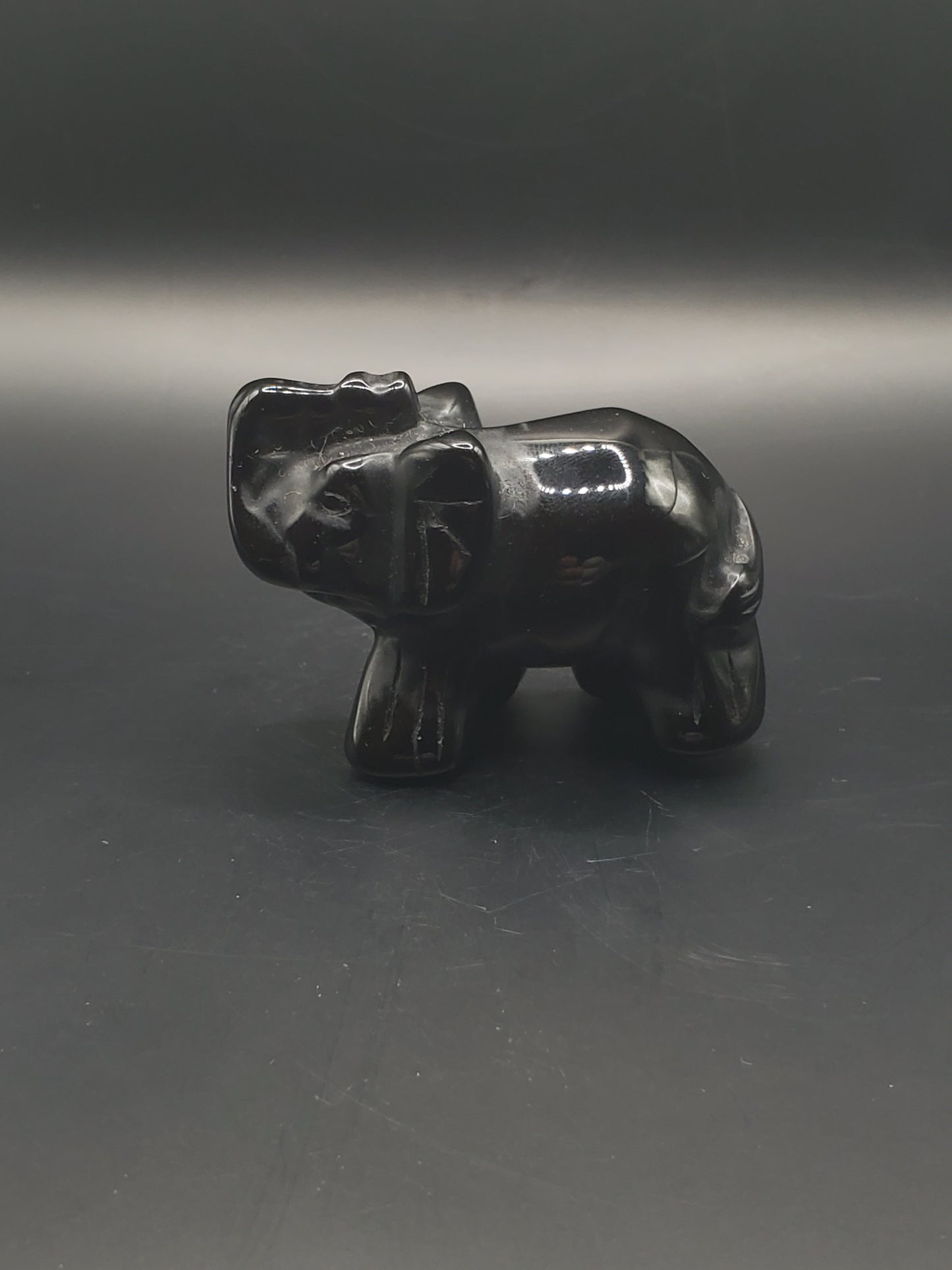 Black Obsidian Elephant Carving