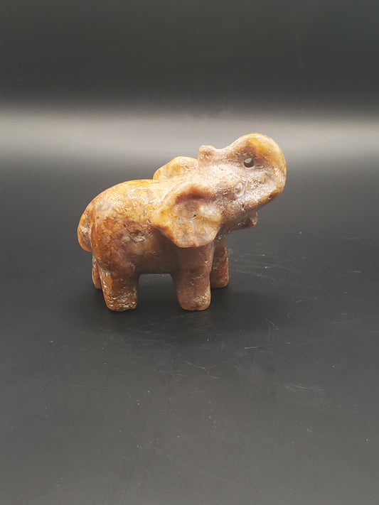 Agate Elephant Carving