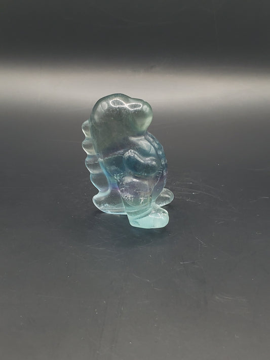 Rainbow Fluorite Dino Carving
