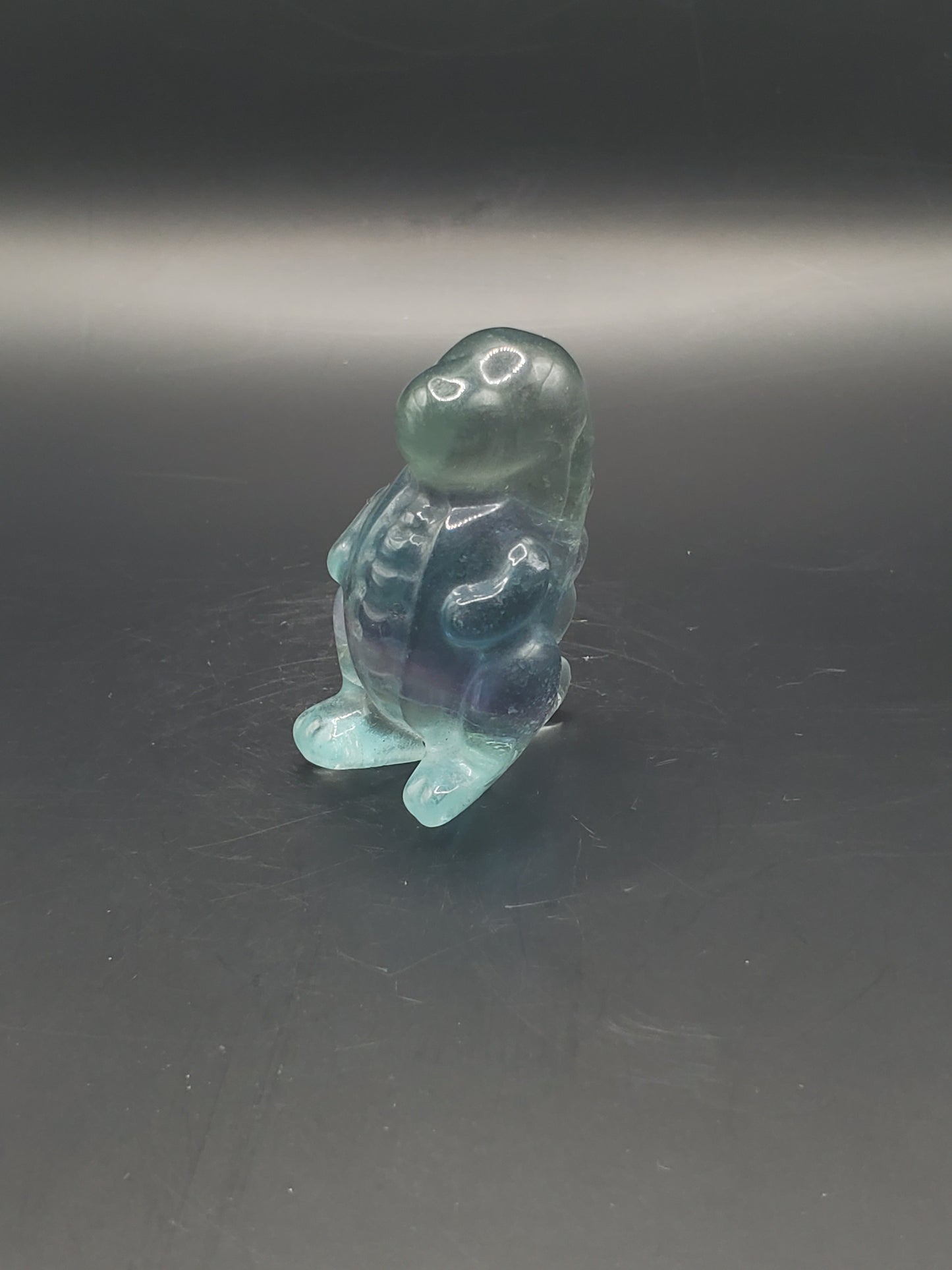 Rainbow Fluorite Dino Carving