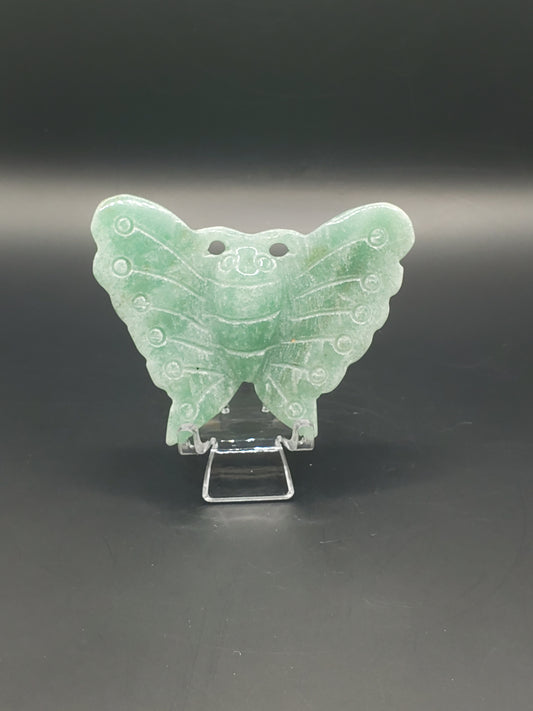 Green Aventurine Butterfly Carving