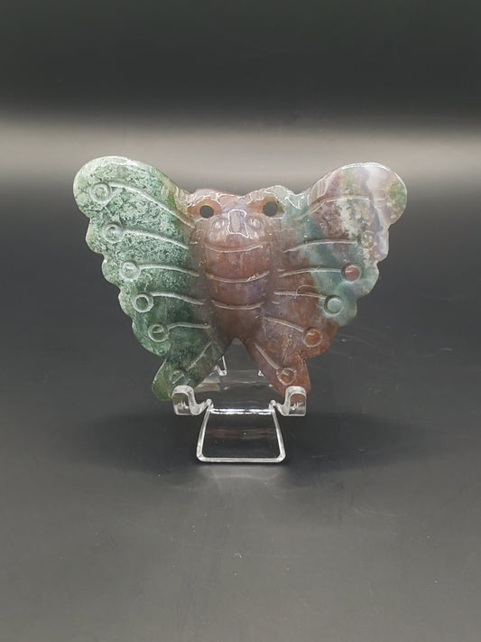 Ocean Jasper Butterfly Carving