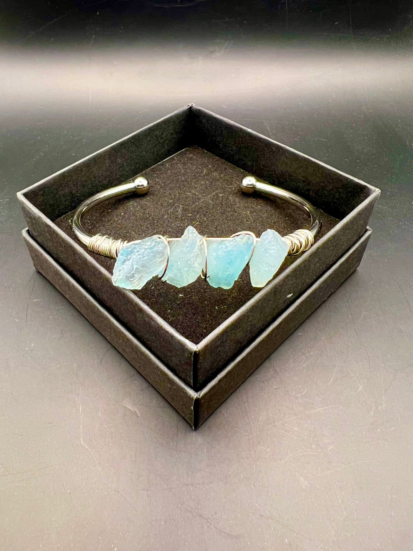 Crystal Bangles (White Gold or Gold Overlay)