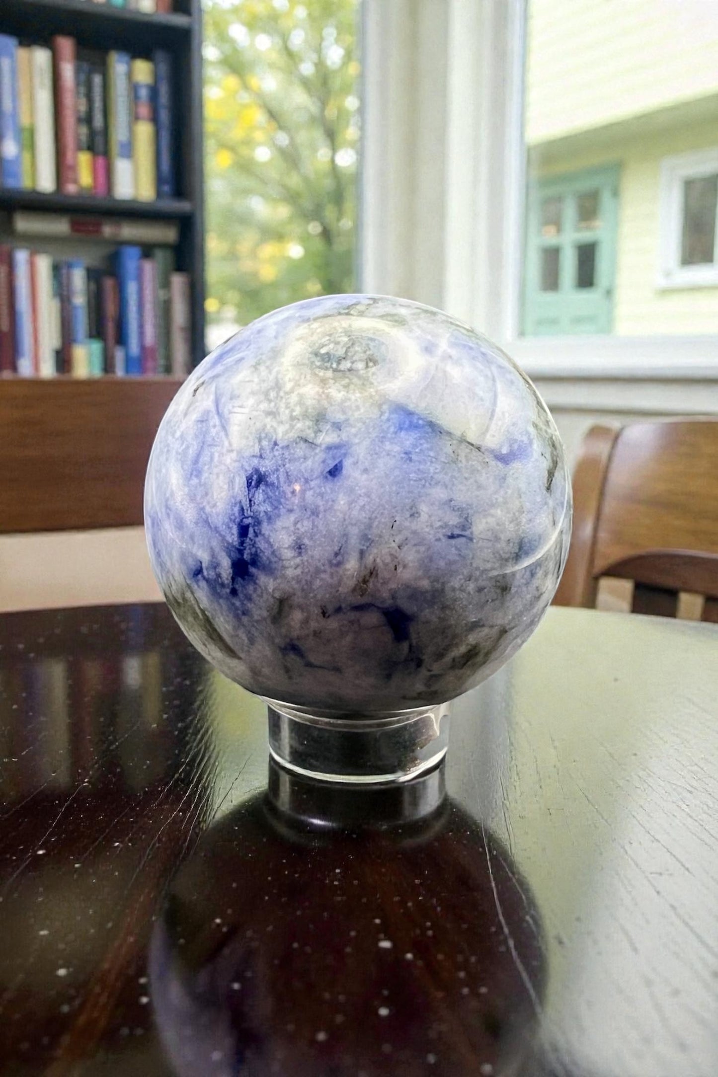 Sodalite and Quartz Sphere.