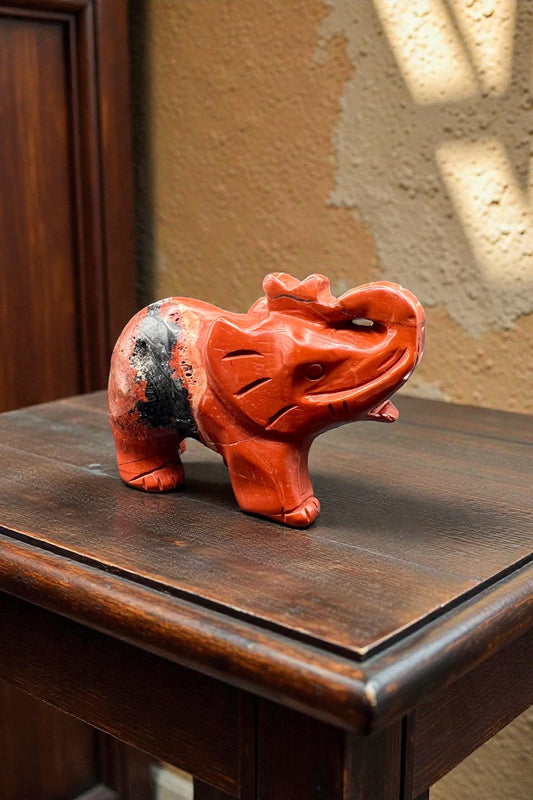 Red Jasper Elephant Carving