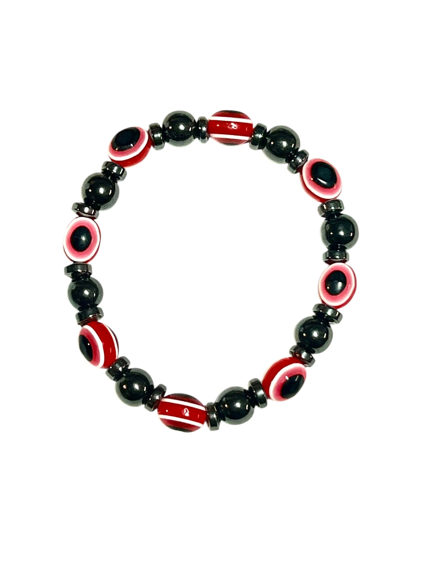 Evil Eye Bracelets - 8mm Magnetite & Resin