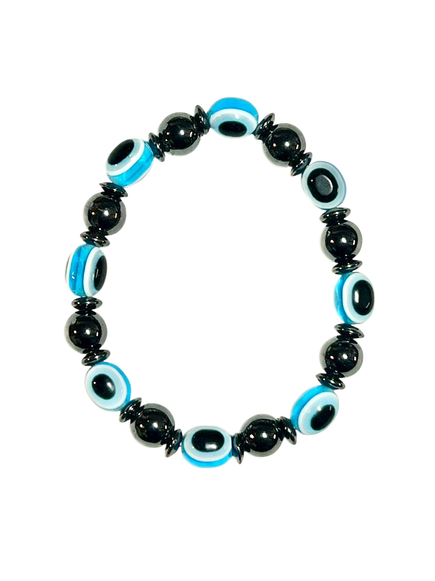 Evil Eye Bracelets - 8mm Magnetite & Resin