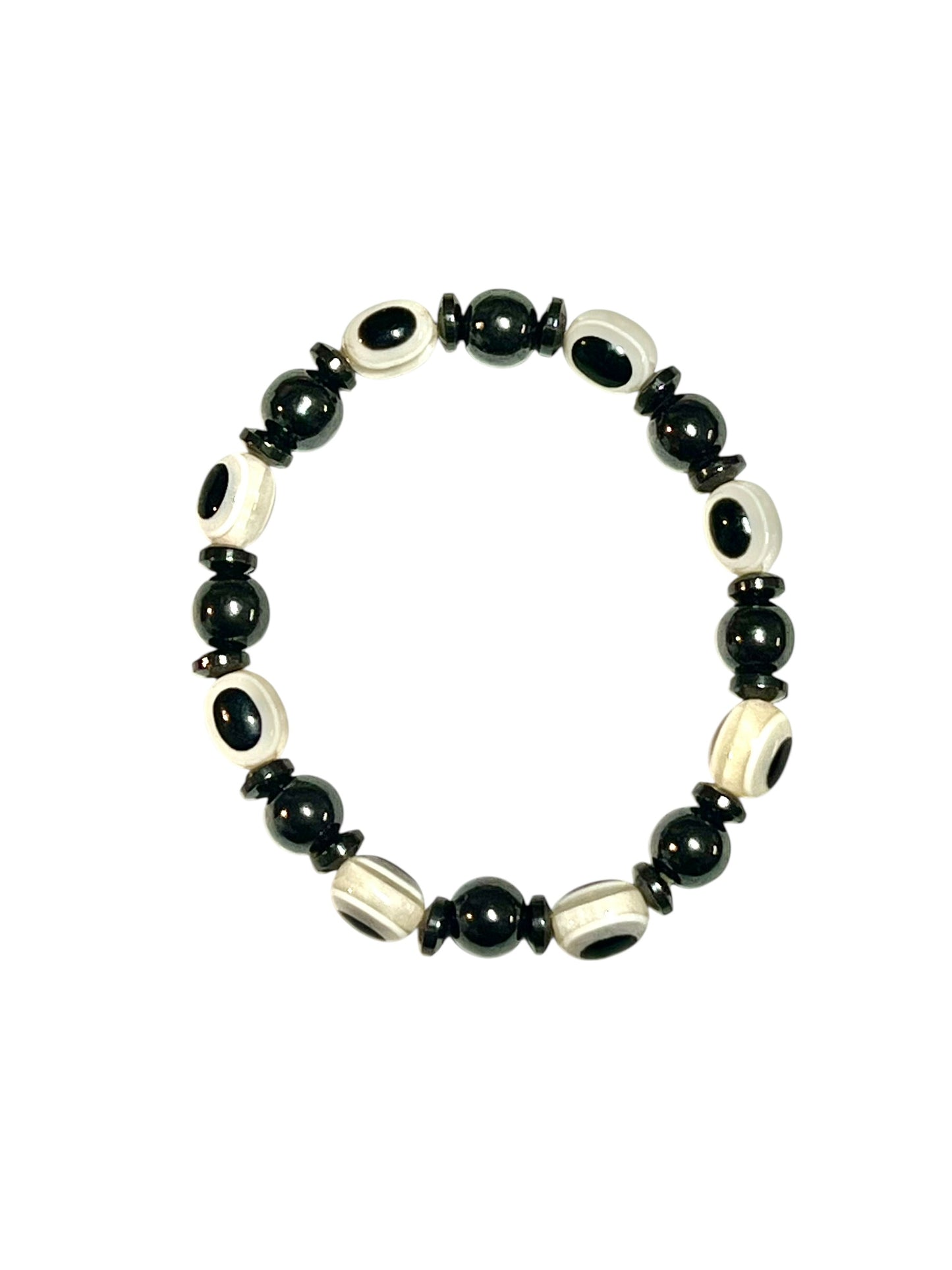 Evil Eye Bracelets - 8mm Magnetite & Resin