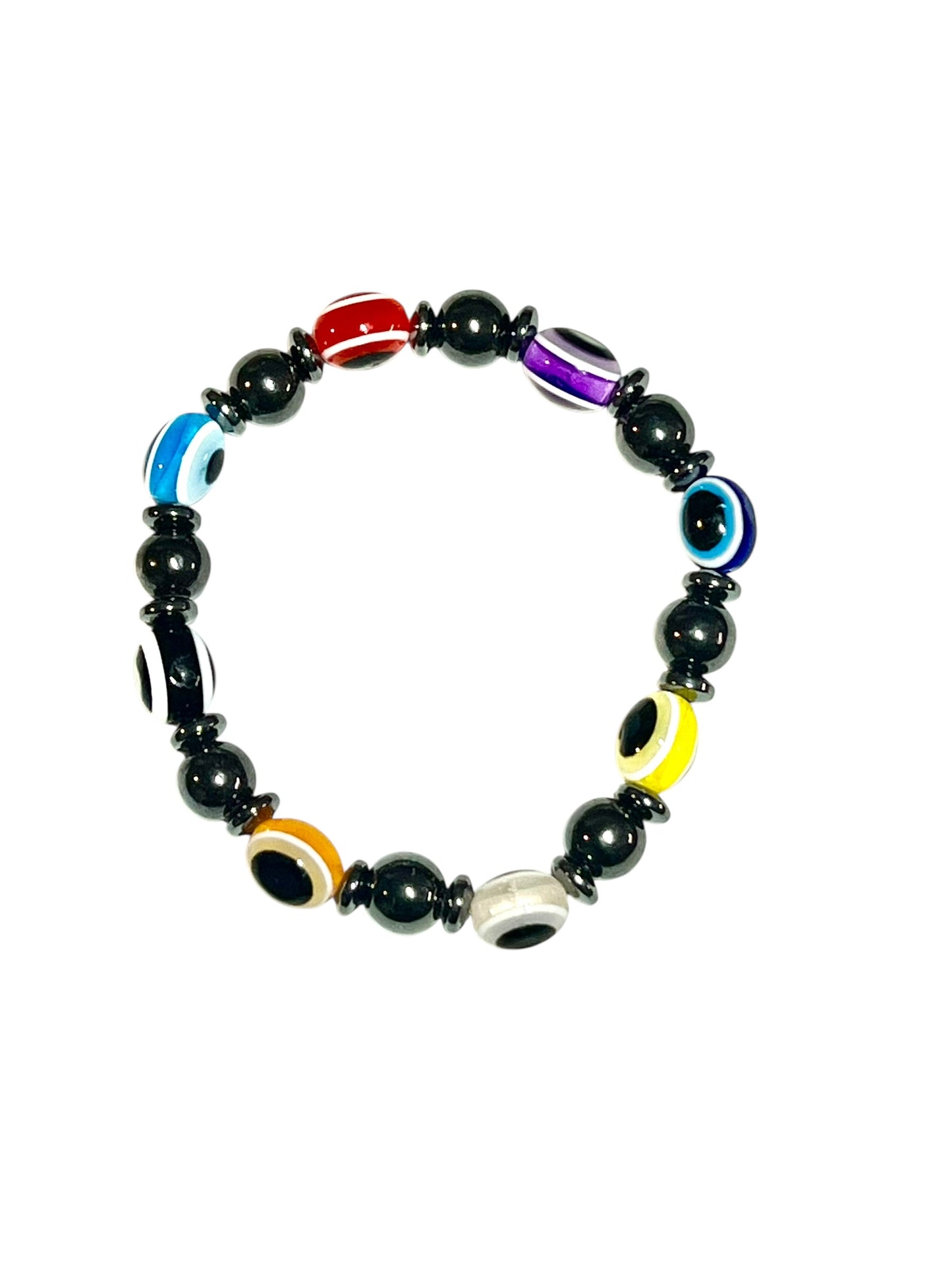 Evil Eye Bracelets - 8mm Magnetite & Resin