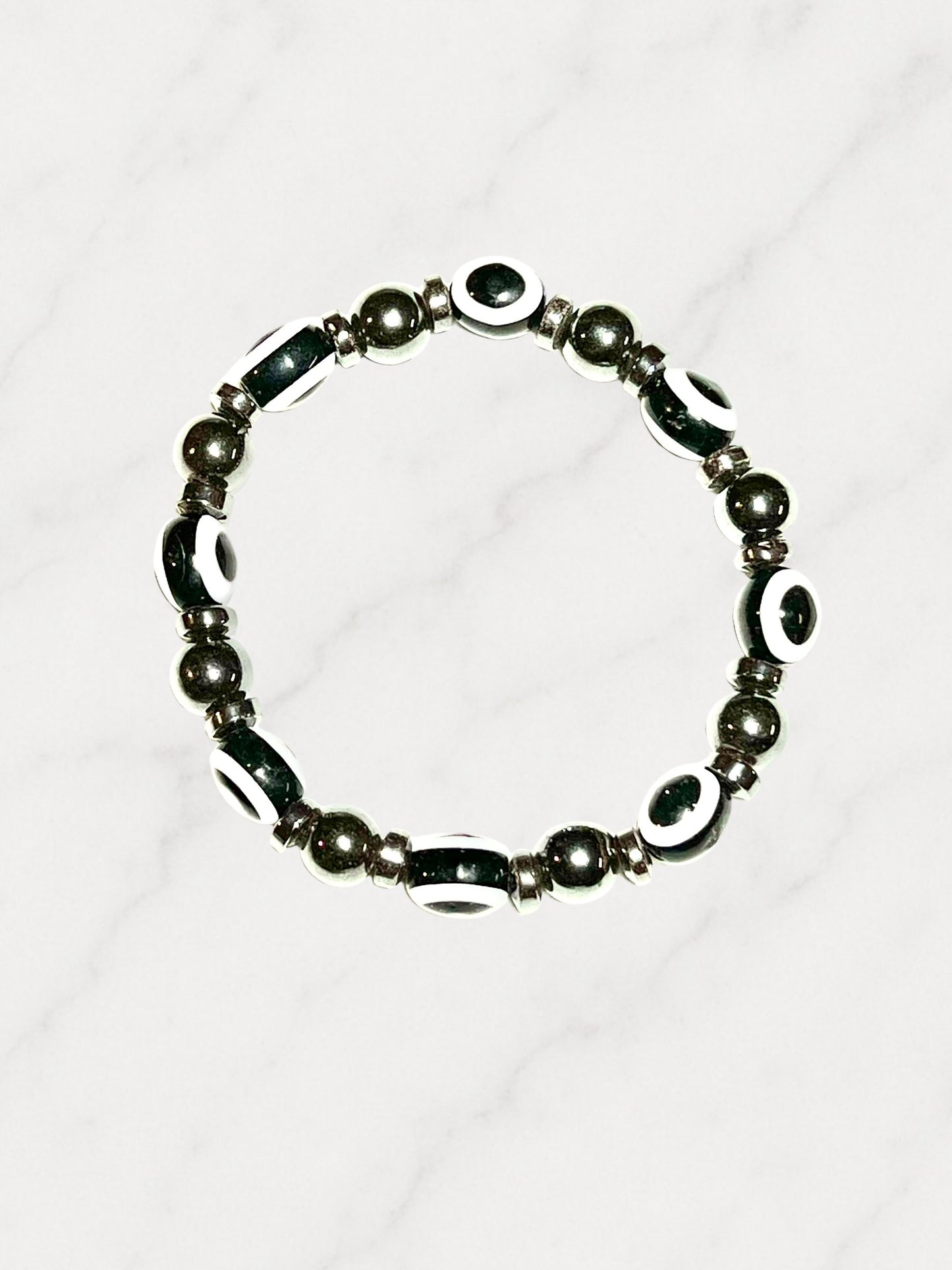 Evil Eye Bracelets - 8mm Magnetite & Resin