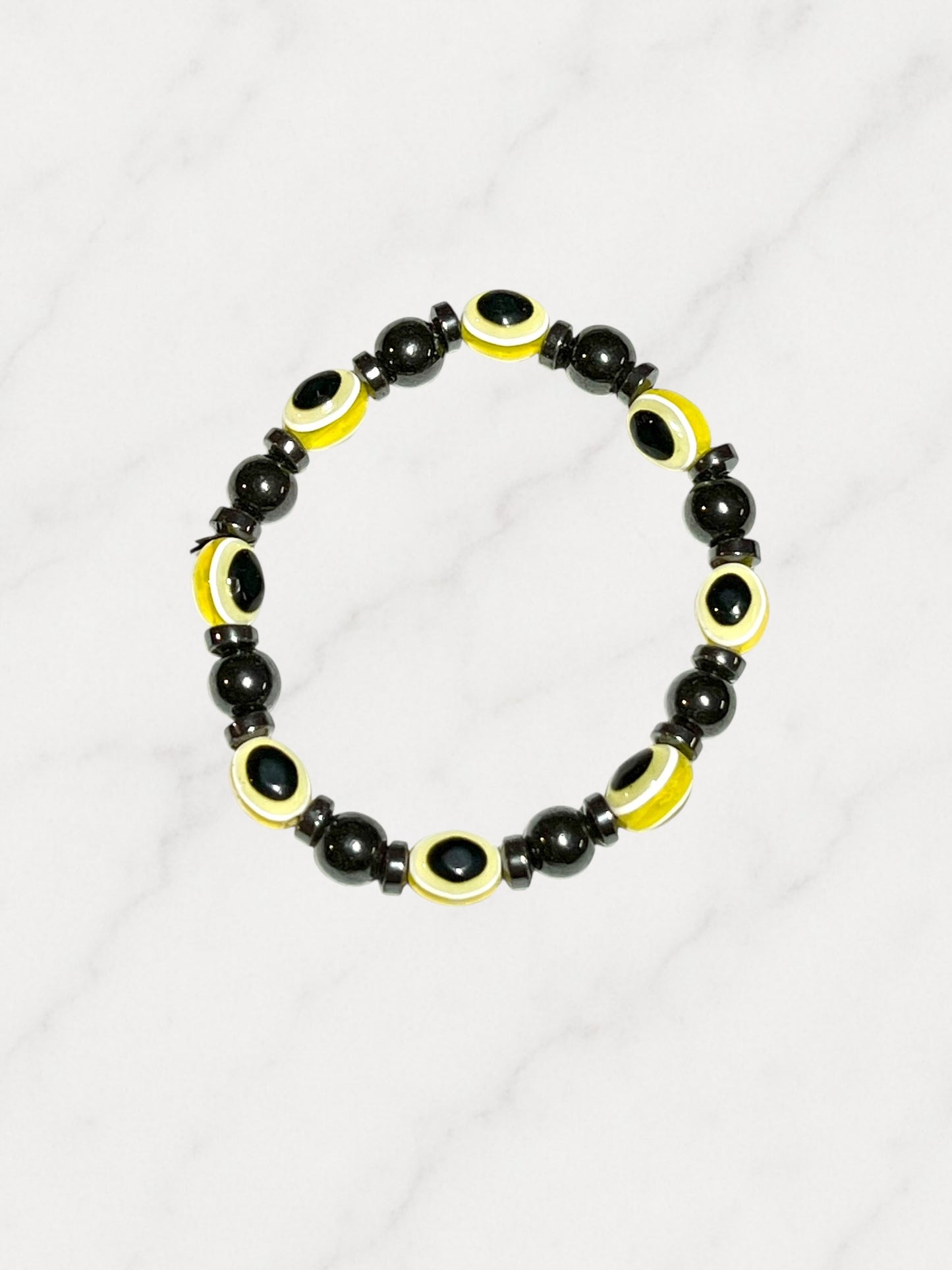 Evil Eye Bracelets - 8mm Magnetite & Resin