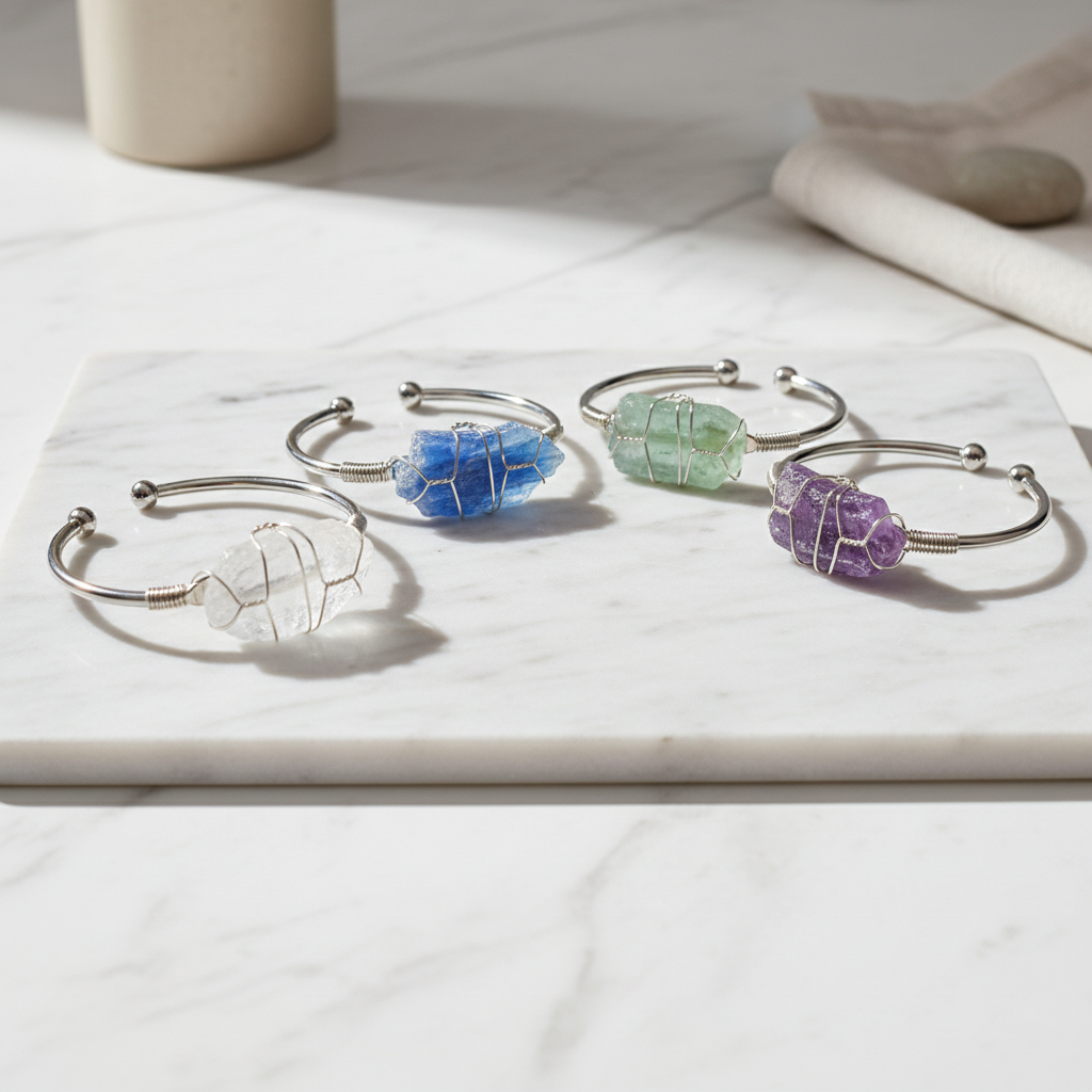 Crystal Bangles (Silver Plated Alloy)