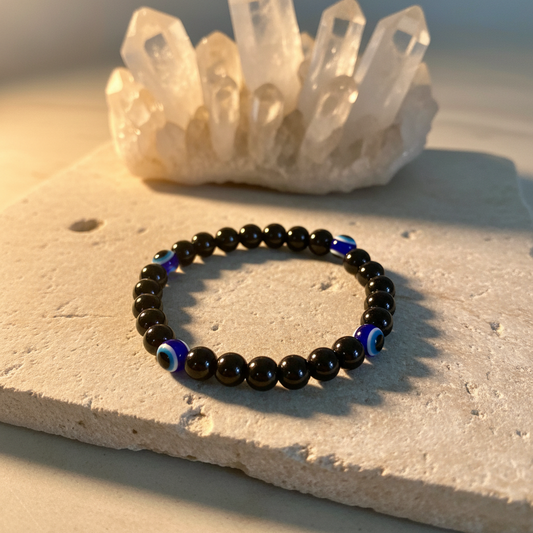 Evil Eye Bracelets - 8mm Crystal & Resin
