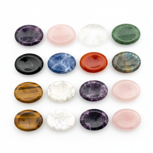 Worry Stones Collection - Flat oval crystals in various types