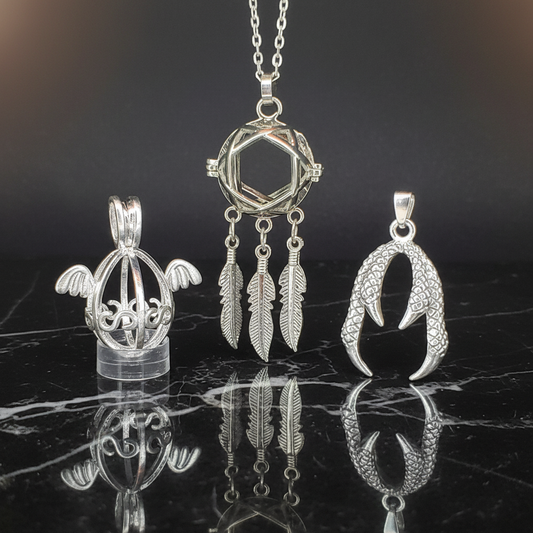 Small Cage Pendants + Metal Chain