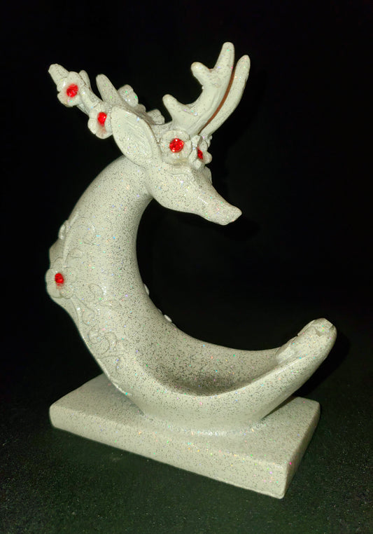 White Reindeer Holder (2 Spheres)