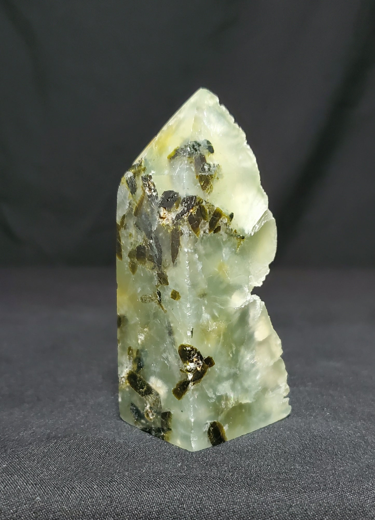 Prehnite With Tourmaline Tower #