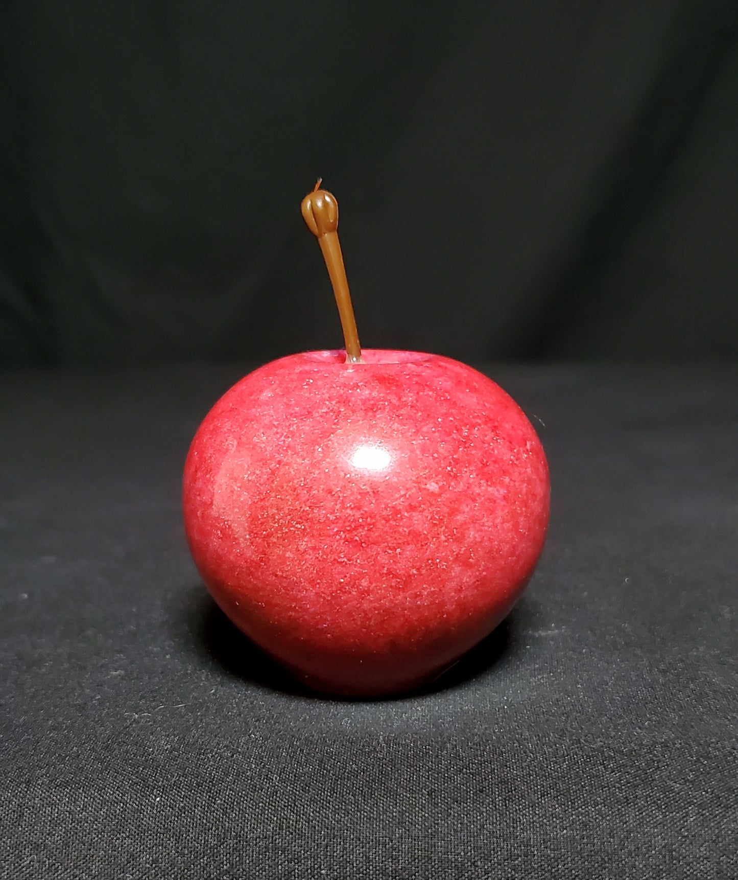 Red Resin Apple Carving #