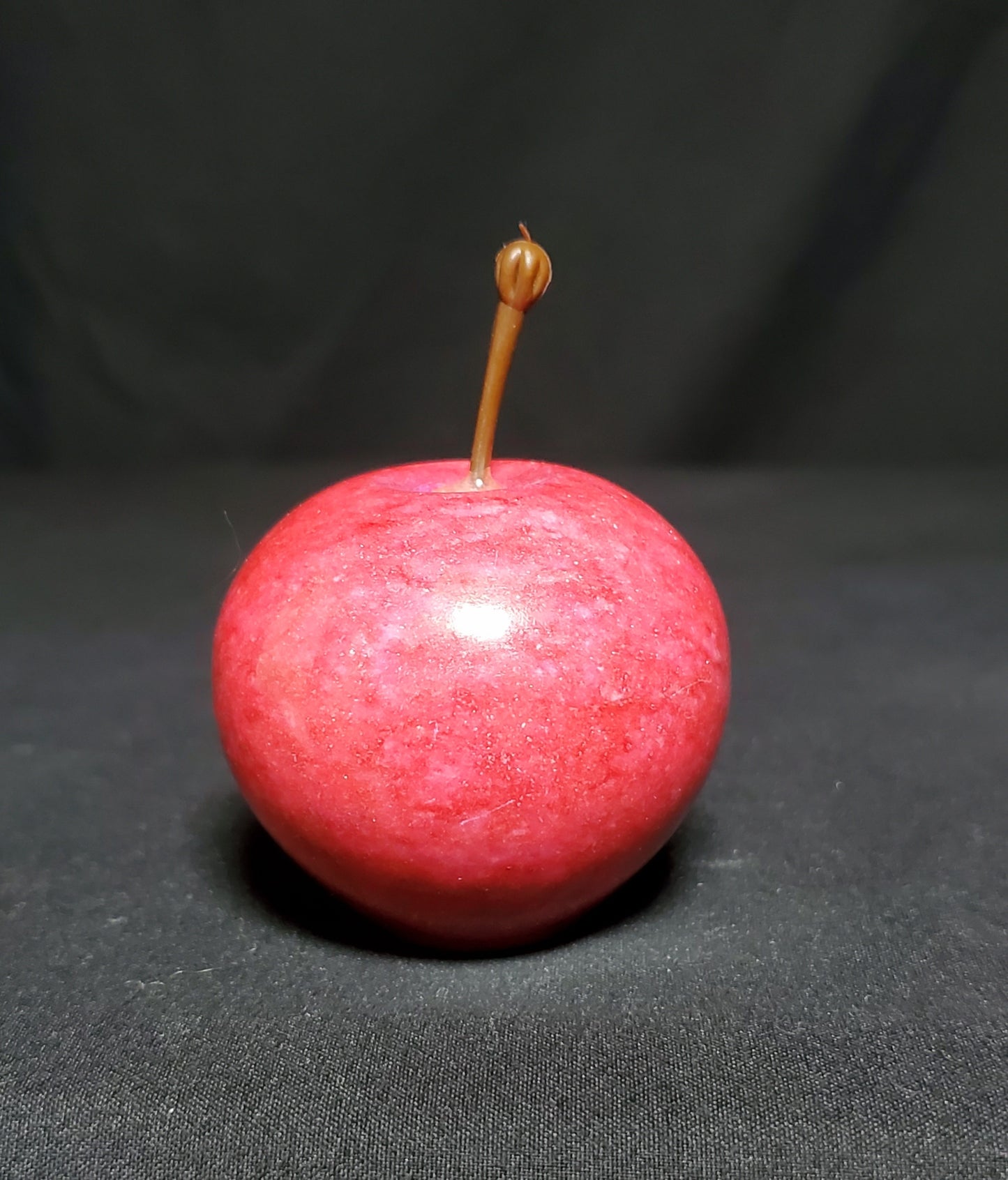 Red Resin Apple Carving #