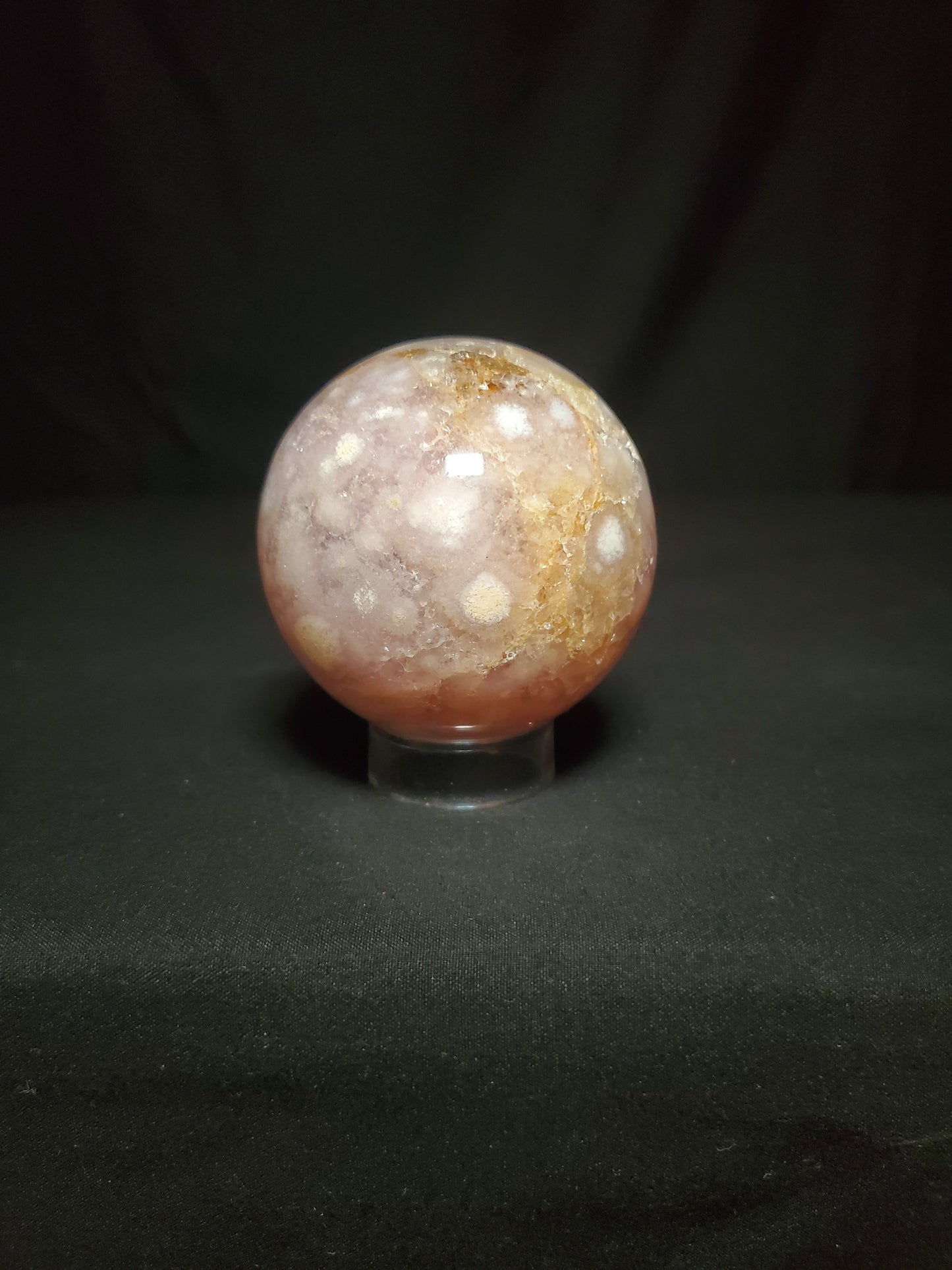 Druzy Flower Agate and Pink Amethyst Sphere