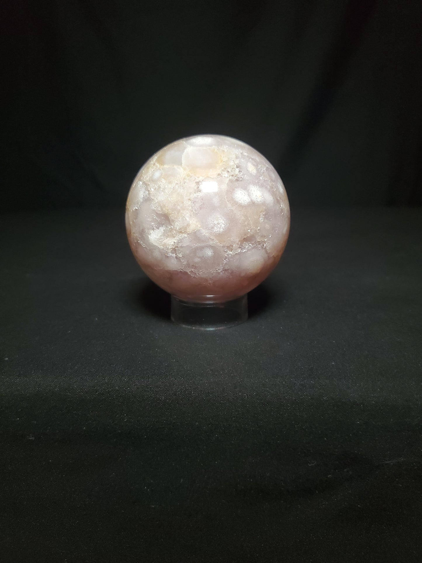 Druzy Flower Agate and Pink Amethyst Sphere