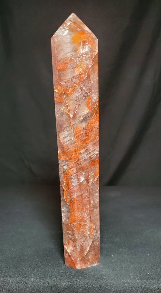 Fire Quartz Tower with Rainbow #