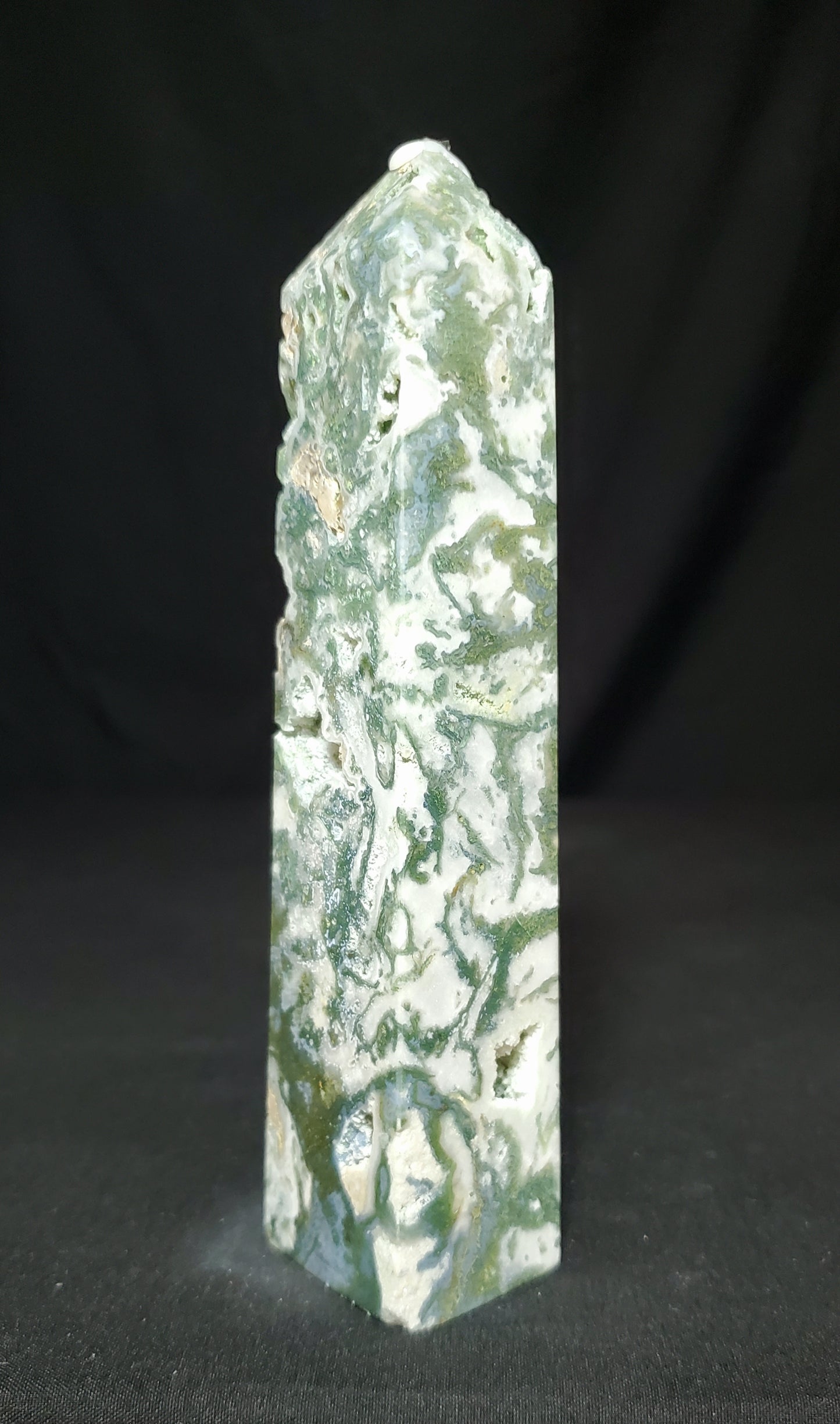 Druzy Moss Agate Tower #