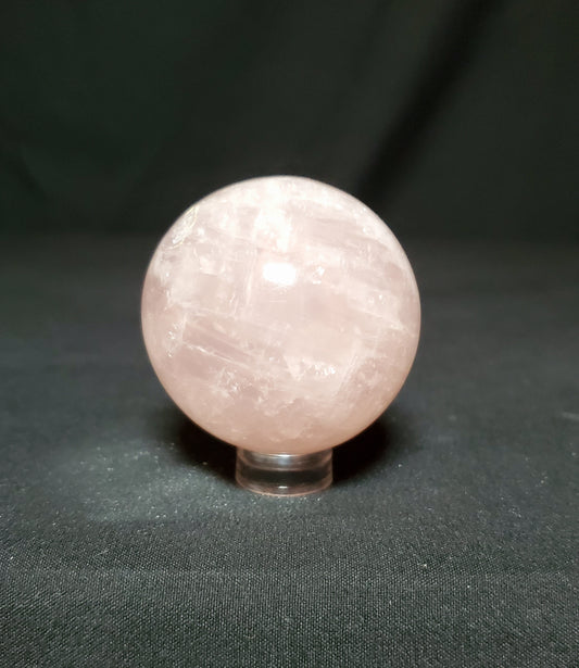 Rose Quartz Sphere with Rainbow