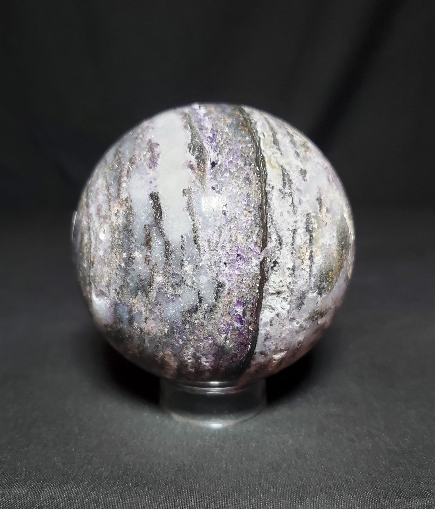 Druzy Sphalerite and Lepidolite Sphere #